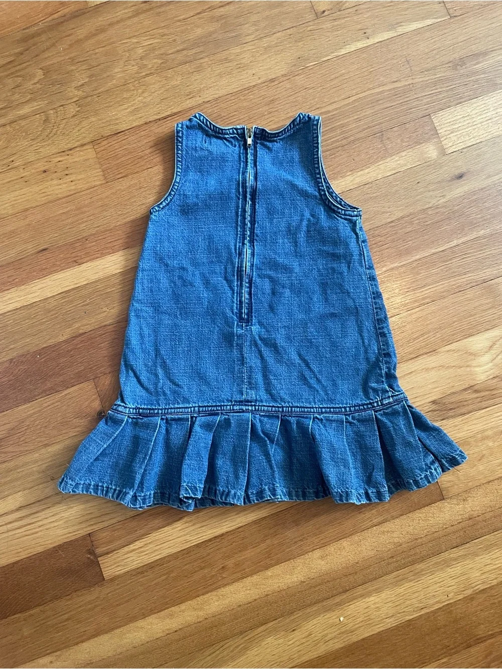Ralph Lauren Sleeveless Denim Dress with Ruffle Hem